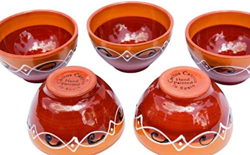 Kaktusz Canyon Spanyol Kerámia Terrakotta 5-Darab Kis Salsa Bowl Set (Európai Méret), Spanyol Naplemente