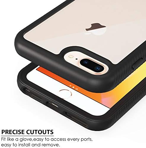 LUCKYCAT iPhone-7, Plusz az Esetben,iPhone 8 Plusz Esetben Edzett Üveg kijelző Védő fólia [2 Csomag], Ütésálló Világos, Többszínű