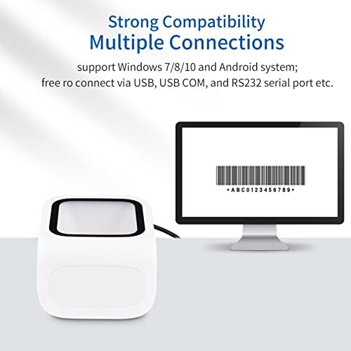 XIXIAN Qr-Kód olvasó,1D 2D QR Asztali Vonalkód olvasó Platform kihangosító USB Vezetékes vonalkód Olvasó Szkenner Plug&Play Kompatibilis Ablak