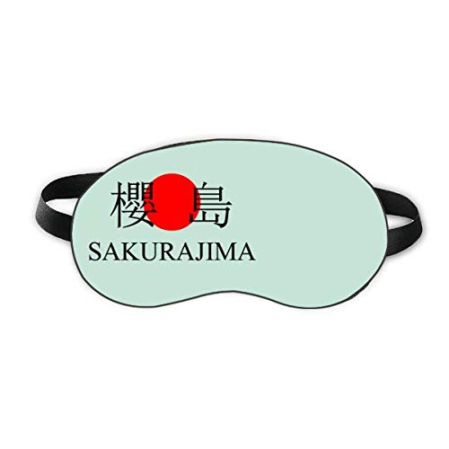 Sakurajima Japaness Város Nevét Vörös Nap Zászló Aludni Szem Pajzs Puha Este Kendőt Árnyékba Borító
