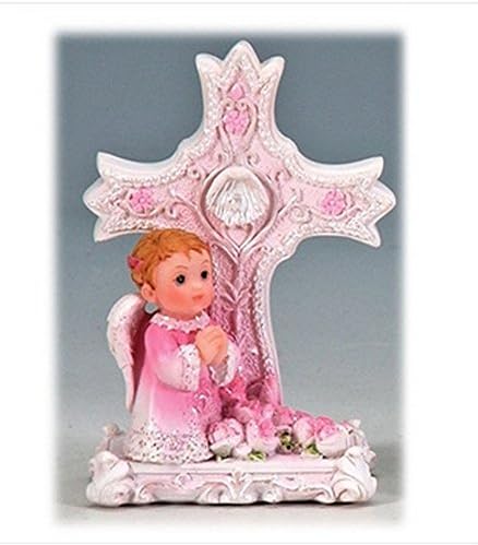 Első Áldozás Gyűjtemény Rózsaszín Imádkozó Angyal Közelében CrossGirl Keresztség pedig Keresztelő Szívességeket