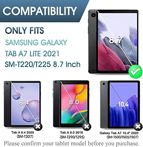 Lrufodya Billentyűzet tok Samsung Galaxy Tab A7 Lite 8.7 2021, Candy Színek Levehető Vezeték nélküli Billentyűzet Slim Cover