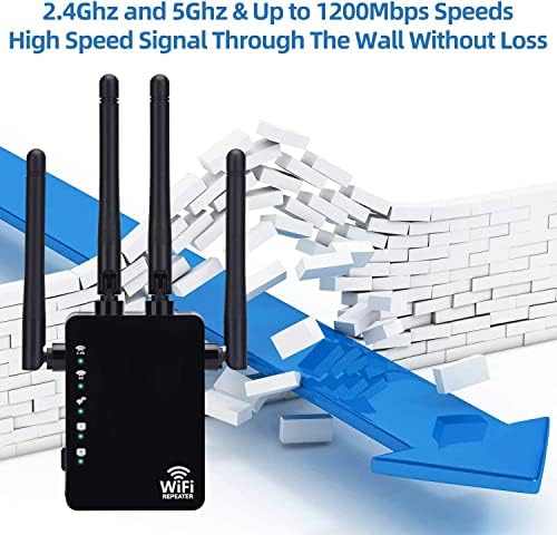 WiFi Extender 1200 mbit / s, 2.4 & 5 ghz-es Dual Band Erősítő, jelerősítő Hálózati Átjátszó Ethernet Port