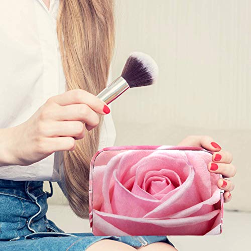 LEVEIS Rózsaszín Rózsa Virágzik Kis Smink Táska Tok az Erszényes Utazási Kozmetikai Táska Hordozható Toalett Táska a Nők, Lányok