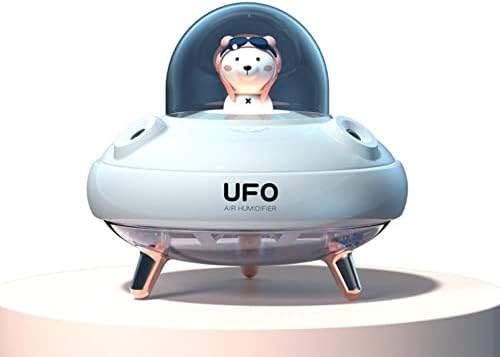 Kettős Fúvókák Vezeték nélküli UFO Párásító Asztali Levegő Párásító Aranyos Bolygó Medve LED Ultrahangos Illatú illóolaj Diffúzor