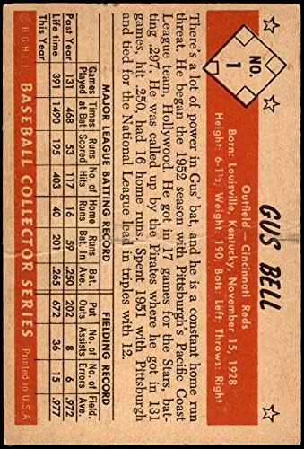 1953 Bowman 1 Gus Bell Cincinnati Reds (Baseball Kártya) VG Vörösök