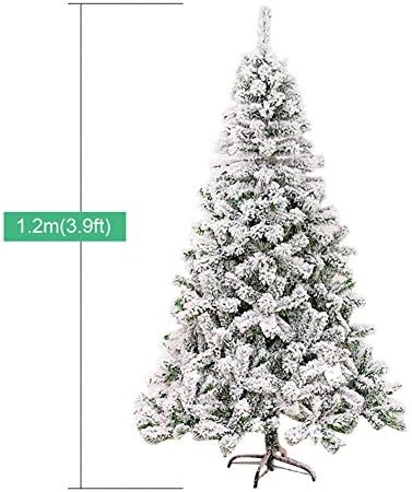 ZPEE Fehér PVC karácsonyfa, Mesterséges Hó Özönlöttek Csuklós Fenyő Fa, Fém Állvány, Könnyen Összeszerelhető Karácsonyi Dekoráció Kivilágítatlan-1,2