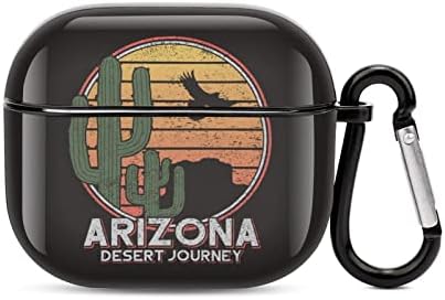 Arizona Catus Sivatagi Utazás Nyomtatott Bluetooth Fülhallgató burkolata Kompatibilis Airpods 3 Védő-Tároló Doboz Kulcstartó