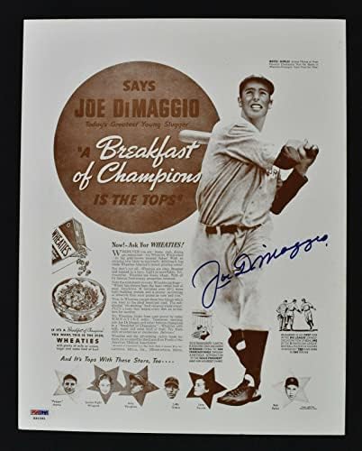 Joe Dimaggio Aláírt Dedikált 11x14 Reklám Fotó PSA DNS-COA - Dedikált MLB Fotók