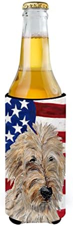 Caroline Kincsek SC9643MUK Golden Retrieverek 2 az Amerikai Zászló USA Ultra Ölelkezős a vékony doboz, Lehet Hűvösebb Ujja Ölelkezős Mosható