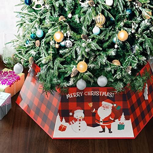 Buffalo Kockás karácsonyfa Nyakörv Piros, illetve Fekete karácsonyfa Gyűrű Modern karácsonyfa Szoknya a Mesterséges Fa Bázis Álljon