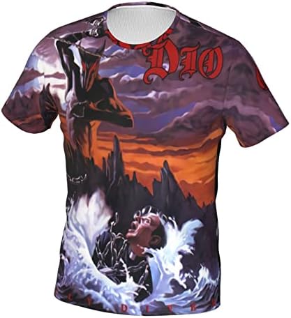 JohnJMax Ronnie James Dio Szent Búvár Póló Férfi Nyári Póló Alkalmi Kerek Nyakú, Rövid Ujjú 3D Nyomtatás Maximum