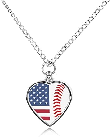 USA Zászló Baseball Csipke Pet Emlékmű Urna Medál Ajándék Nyaklánccal Hamvasztás Ékszerek Kutya Macska Hamvait