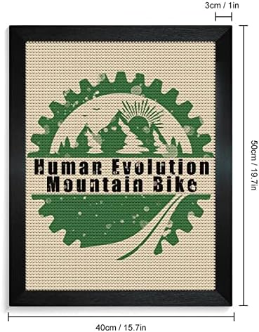Az emberi Evolúció Mountain Bike Gyémánt Festmény Keretek Felnőttek Teljes Fúró Gyémánt Festmény, szobor, Képkeret Blackwood 40 * 50cm