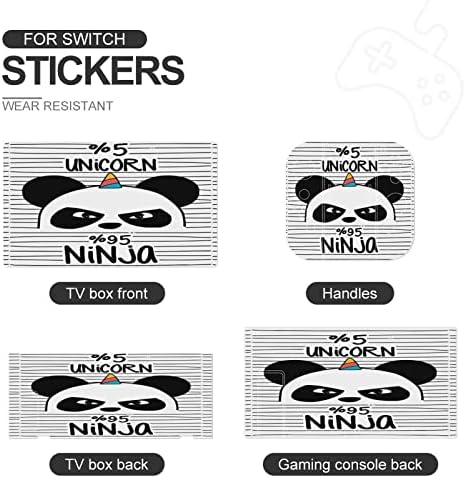 Új Panda Egyszarvú Bőr Borító Matrica Teljes Készlet Játék Protector Wrap Előlap Matricák Kompatibilis Kapcsolót