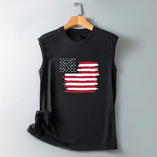 Női Felsők Amerikai Zászló Tartály Tetejét a Nők Hazafias Ing július 4. USA Zászló Csillagok, Csíkos Nyomtatás Ujjatlan T-Shirt