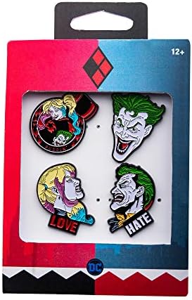 DC ComiDC Képregény Hivatalosan Engedélyezett Elem Unisex Felnőtt A Joker meg Harley Quinn Arcát Alap Fém, Zománc Kitűző