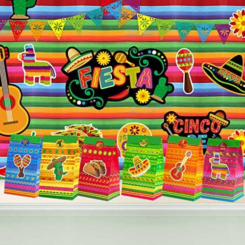 Mexikói Fél Javára Táskák Fiesta Komámasszony Candy Kezelni Táskák Cinco De Mayo, Papír, Ajándék Táska, Party Dekoráció 24 Csomag