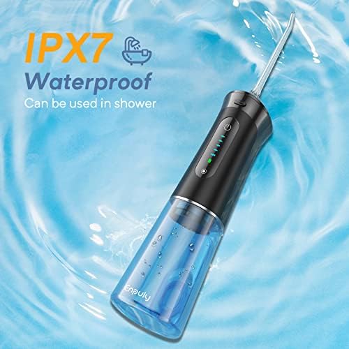 ENPULY Víz Fogászati használt fogselymet a Fogak, IPX7 Vízálló 5 Módok Öntözni a szájápolás (Transparenet & Fekete)