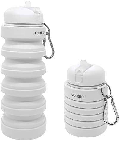 Luuttle Összecsukható Szilikon Víz Üveg - Reuseable vizes Palack, a Sport, Tornaterem Utazási Essentials Kemping Túrázás Könnyű (551ml)