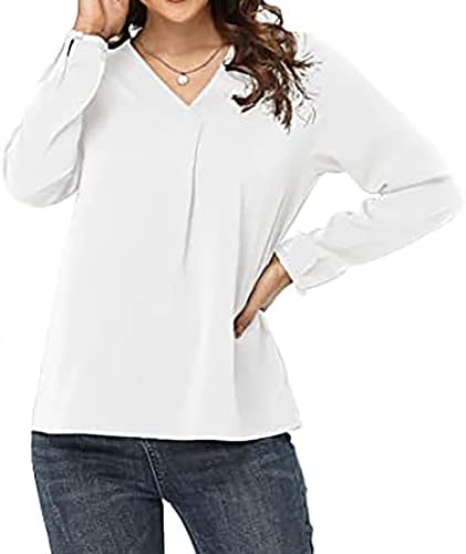 Laza Fit póló Női Nyári Őszi Hosszú Ujjú Mély V-Nyak Spandex Munka Egységes Normál, Maximum Tshirts Lányok 2023