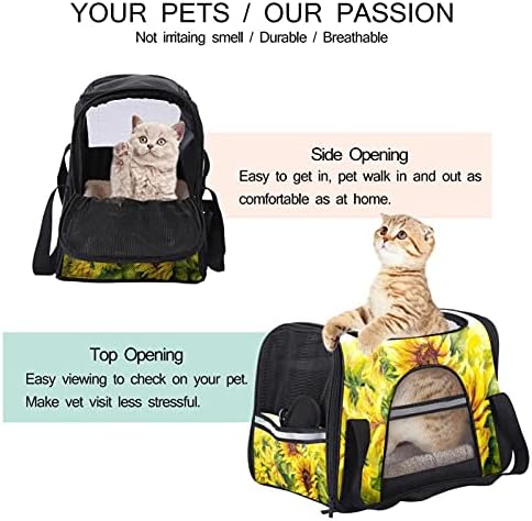 Kisállat Szállító Napos Napraforgó Puha Oldalú Pet Travel Fuvarozók számára a Macskák,Kutyák, Kiskutya, Kényelmes, Hordozható,