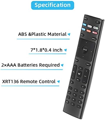 Fenntartható Univerzális Távirányító, XRT136 a VIZIO LED-LCD, HD-4K UHD QLED HDR Smart Tv-k. Hivatkozások 6 Streaming Csatornák.
