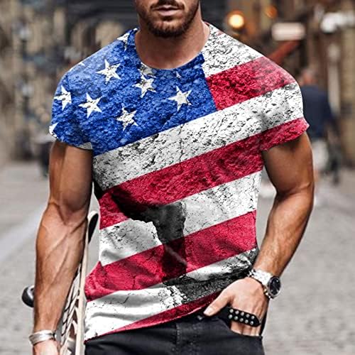 XXBR Férfi Hazafias Katona Rövid Ujjú T-shirt, július 4-én az Amerikai Zászló Maximum Nyári Slim Fit Muscle Alkalmi Póló