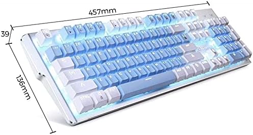 MUMUJJ Mechanikus Gaming-Billentyűzet 104 Kulcsok, Hűvös Fény Multimédia Fehér Háttérvilágítású, Kék Kapcsoló, Notebook, Asztali Számítógép
