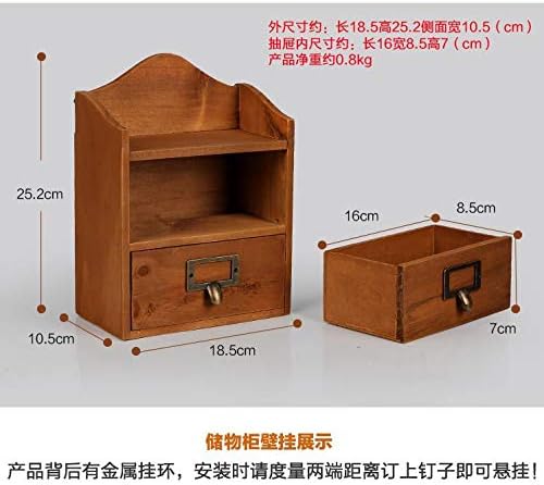 Anncus 1DB Zakka retro stílusú, fából készült élelmiszer tároló doboz fiókban a falon fa szekrény befejező JL 0946 - (Méret: