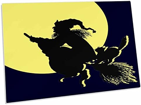3dRose TNMGraphics Halloween - Boszorkány Seprű Ellen Hold - Asztal Pad tányéralátétek (dpd-23445-1)