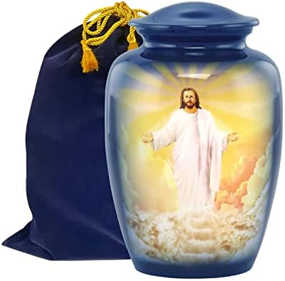 Jézus Krisztus Urna - Jézus Hamvasztás Urn Ashes - Katolikus Urna - Vallási Urna - Temetkezési Urna - Jézus Emlékmű Urna a Felnőtt Hamvait