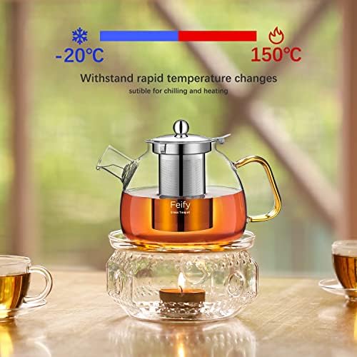 Üveg Teáskannák a Kályha Tetején (40oz/1200ml) Sűrűsödik teáskanna a Laza Teát Kosár Infusers, Üveg Teáskanna Ideális Tea Beállítja