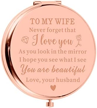 Kompakt Tükör A Felesége Ajándékok a Férjem Szeretlek Ajándékok Női Ajándék Smink Tükör, Romantikus Szülinap, Valentin-Nap