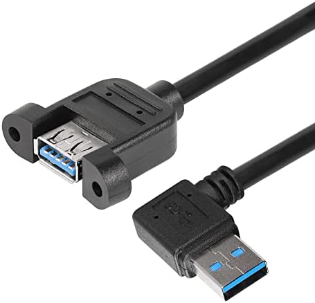 SinLoon 2 DB Panel - Mount USB 3.0 Kábelt,90 Fokos Bal Szög USB 3.0 Férfi-Nő, majd 90 Fokos Szögben USB 3.0 Férfi-Női Csavar