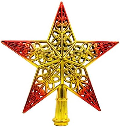 Holibanna Karácsonyfa Topper Csillag Csillogó Műanyag Karácsonyfa Tetején Üreges Ki Pentagram Dekoráció