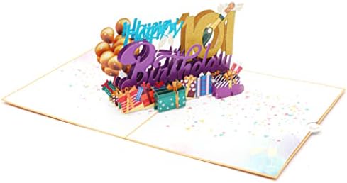 Liif Boldog 101 Szülinapi 3D-s Üdvözlő Pop Up Card - 101 Szülinapi Kártyát, Nők, Férfiak, Őt, Őt, Vicces, Léggömb, Pezsgő, Barátom, Gratulálok