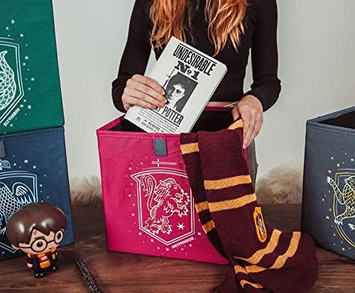 Harry Potter Roxfort Ház 11-Es tárolóban Kocka Szervezők, Készlet 4 | Szövet Kosár Konténer, Cubby Kocka Szekrényben Szervező
