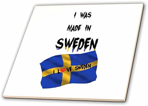 3dRose Szöveg Zászló azt Mondom, hogy Svédországban Készült - Csempe (ct-363557-7)