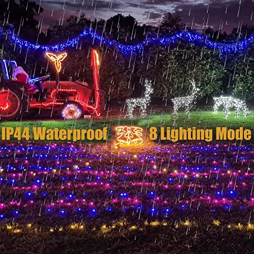 Hawisphy 108ft Karácsonyi Szabadtéri String Fények, 300 LED-es, Fehér String Lámpák Távoli, 8 Világítási Módok tündérfény az