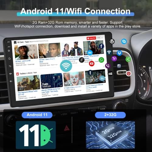 2G+32G 10.1 Hüvelykes érintőképernyő Android Autó Sztereó Vezeték nélküli Apple CarPlay, Dupla Din autórádió a Biztonsági Kamera, Bluetooth