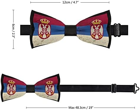 FORSJHSA Régi szerb Zászló Férfi Előre megkötött Nyakkendőt Állítható Nyomtatott Újdonság Nyakkendő