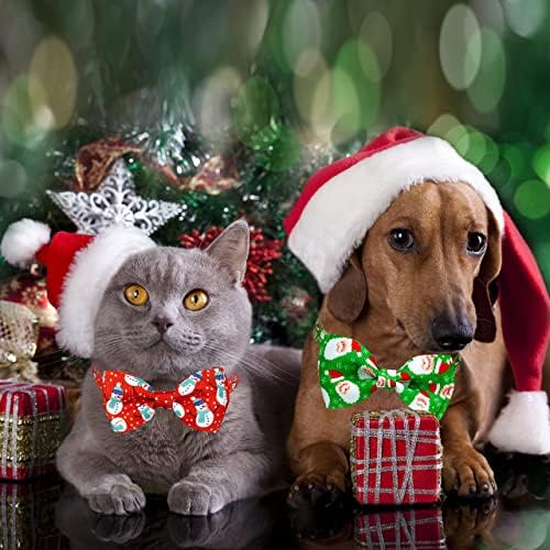 Karácsonyi Macska csokornyakkendő Gallérral, Bell, 2 Csomag Ünnep Kitty Cica Mikulás, Hóember Gallér, mint Férfi, a Női Lányok