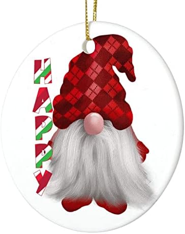 3 Inch Boldog Karácsonyt Gnome Téli Ünnepi Dekoráció Idézet Díszek Kerek Karácsonyi Díszek a Gyerekek, Fiúk, Lányok Lógó Díszek a karácsonyfa