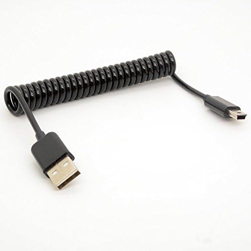 BSHTU Mini USB Kábel Spirál Spirál USB 2.0-EGY-Mini B 5 Tűs Adatok Fordította: Ólom Töltő Csatlakozóval 1M (1 Méter)