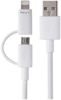 PNY C-UA-UULN-W01X4-01 2 az 1-ben Micro-USB, Apple Lightning Díjat & Szinkron Kábel, 4 Csomag
