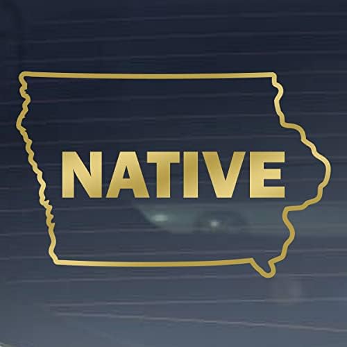 Bögre tej Minták Iowa Natív Állapot Vázlatos Térkép Alakú Haza Állam 6 hüvelyk Arany Vinyl Matrica