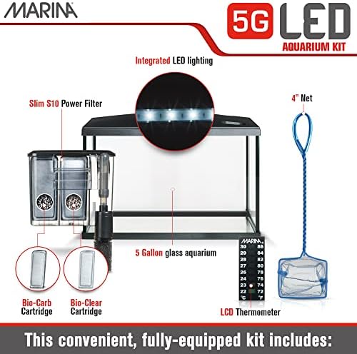 Marina 5 Gallon (19 L) LED Akvárium Szett – Ideális a Kezdő Akvarista Új Hal-Állattartók