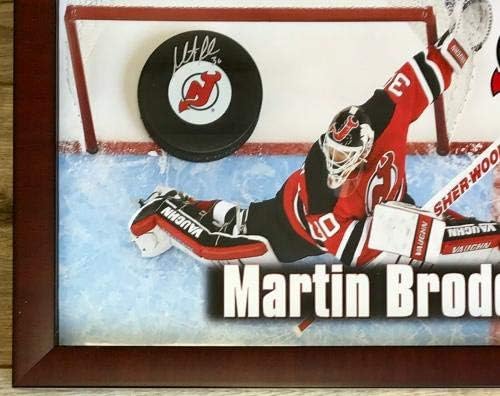 MARTIN BRODEUR (New Jersey Devils) aláírt korong egyéni keretes kijelző-FSC - Dedikált NHL Korong
