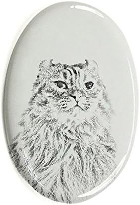 Művészeti Kutya Kft. American Curl Macska, Ovális alakú Sírkő a Kerámia egy Kép egy macska